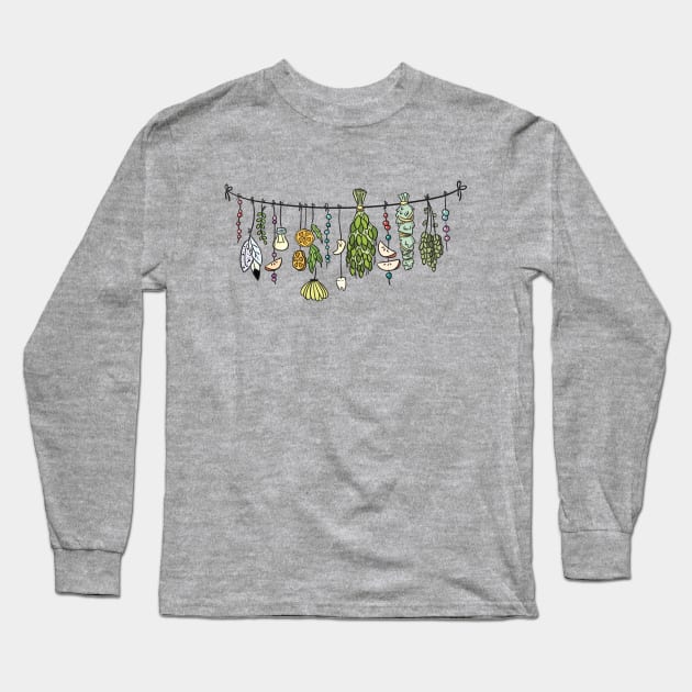 Witch Herbs Long Sleeve T-Shirt by machmigo